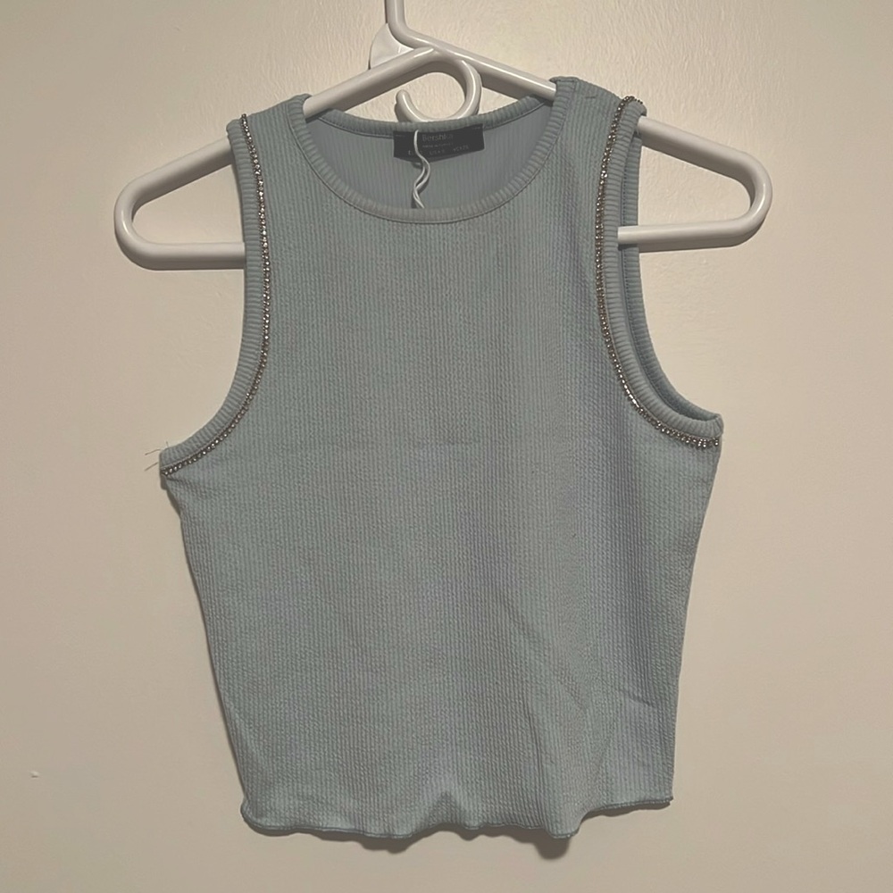 Light blue crop tank top